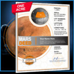 planet mars deed cosmic register 1 acre of land