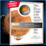 planet mars deed cosmic register 20 acre of land